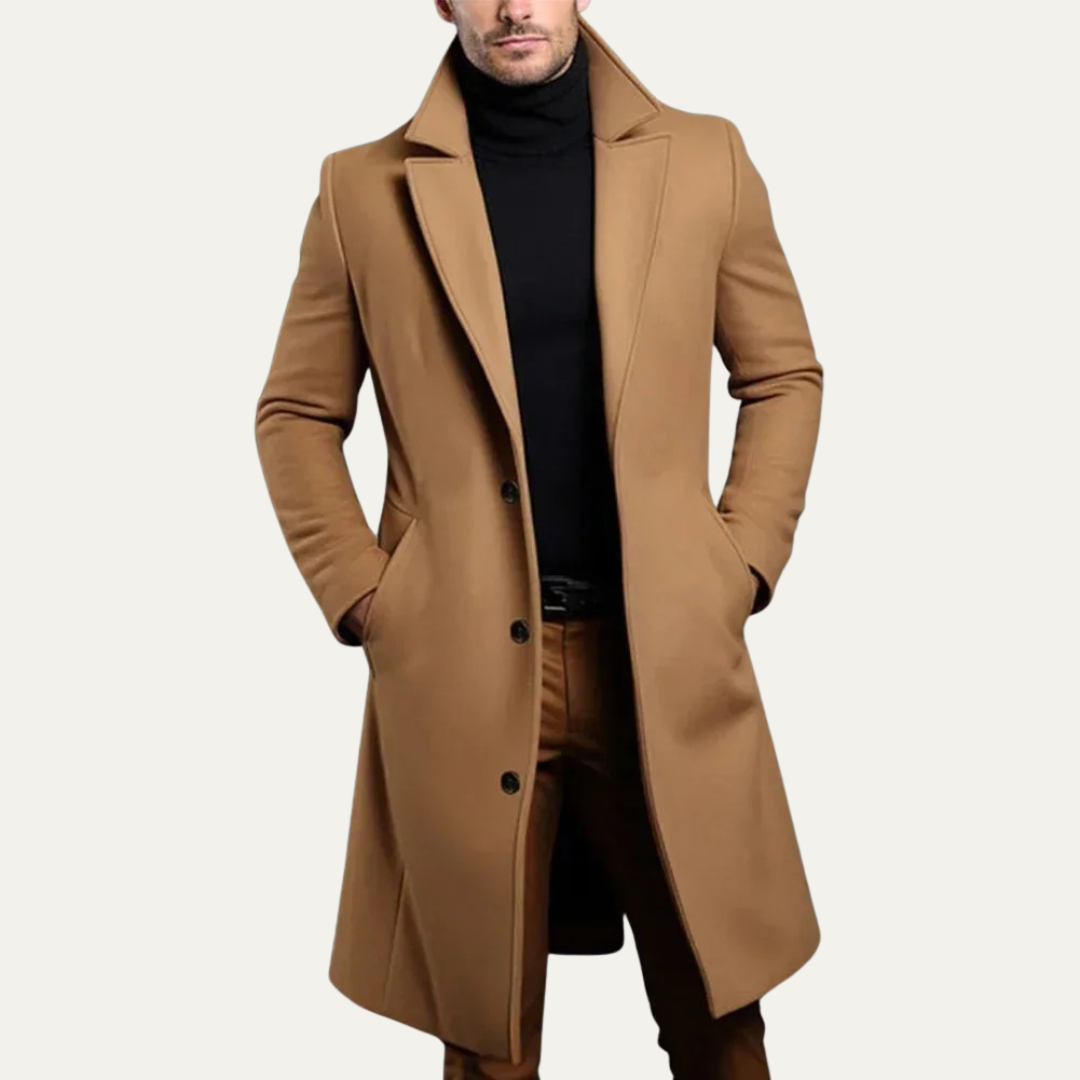 VogeLuxe | Men’s Classic Tailored Long Overcoat