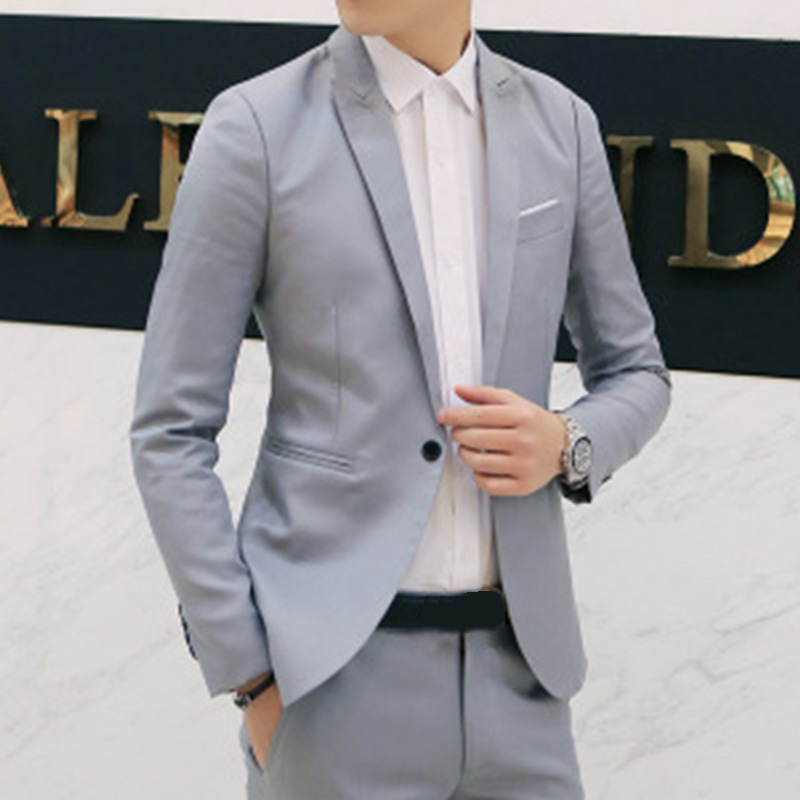 Classic Fit Single Button Mens Blazer - VogeLuxe
