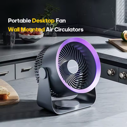 Compact Rechargeable Floor Fan - Silent & Adjustable Cooling - VogeLuxe
