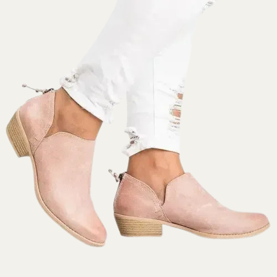 VogeLuxe | Women’s Pointed Toe Block Heel Ankle Booties