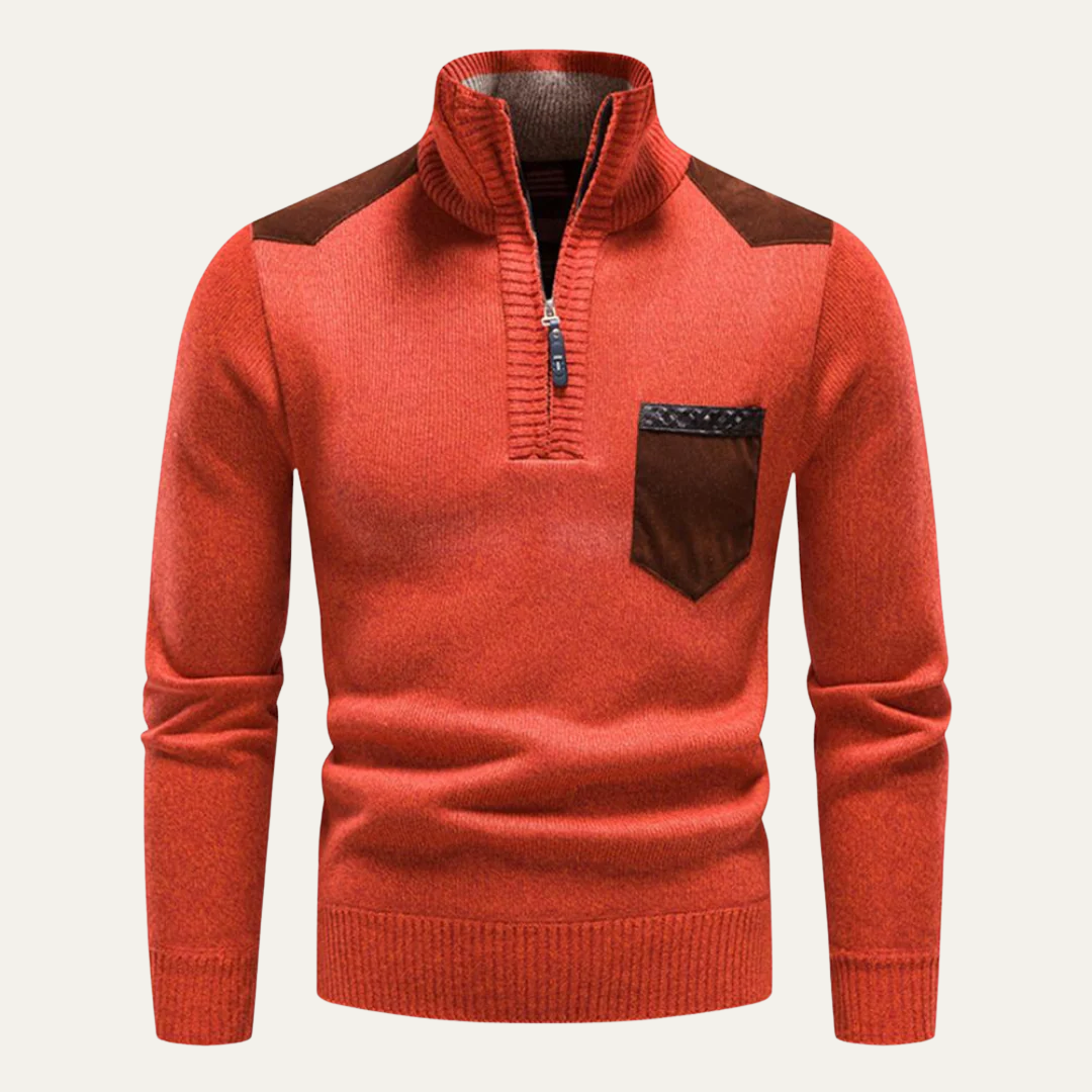 VogeLuxe | Men’s Utility Quarter Zip Sweater