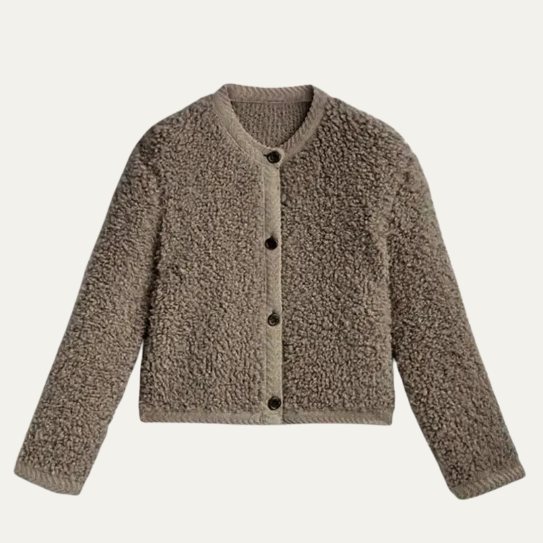 VogeLuxe | Women’s Fuzzy Cropped Insulation Cardigan