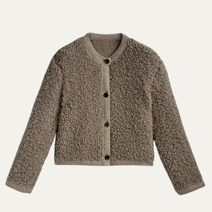 VogeLuxe | Women’s Fuzzy Cropped Insulation Cardigan
