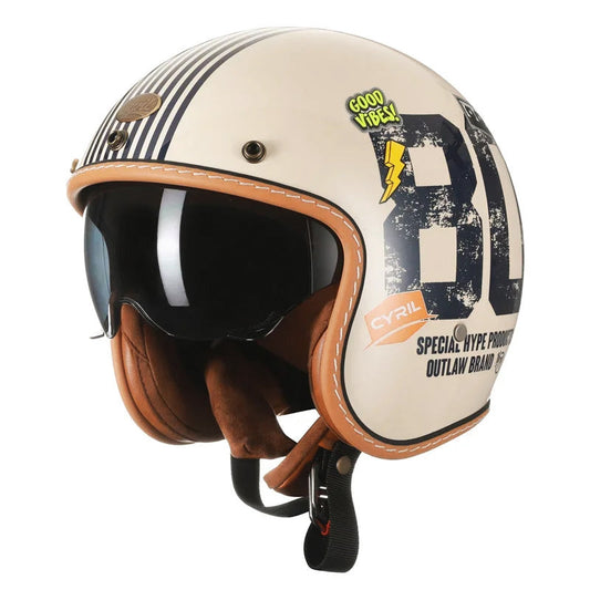 Classic Open Face Motorcycle Helmet DOT Certified - VogeLuxe