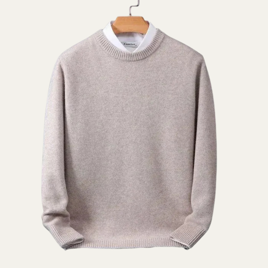 VogeLuxe | Men’s Classic Plain Knit Crew Neck Sweater