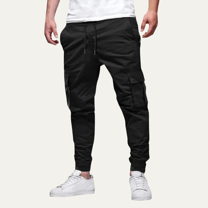 VogeLuxe | Men’s Tapered Cargo Jogger Pants with Flap Thigh Pockets