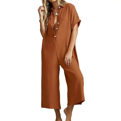 Summer Women's Button Front Romper