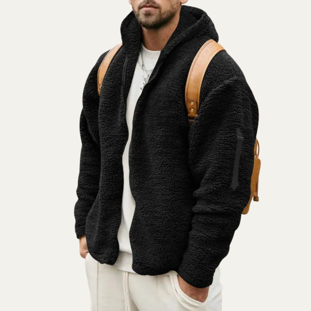 VogeLuxe | Men’s Heavy Fleece Full Zip Hooded Jacket