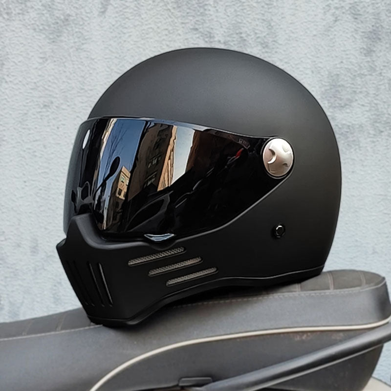 Black Full Face Motorcycle Helmet DOT ECE Approved