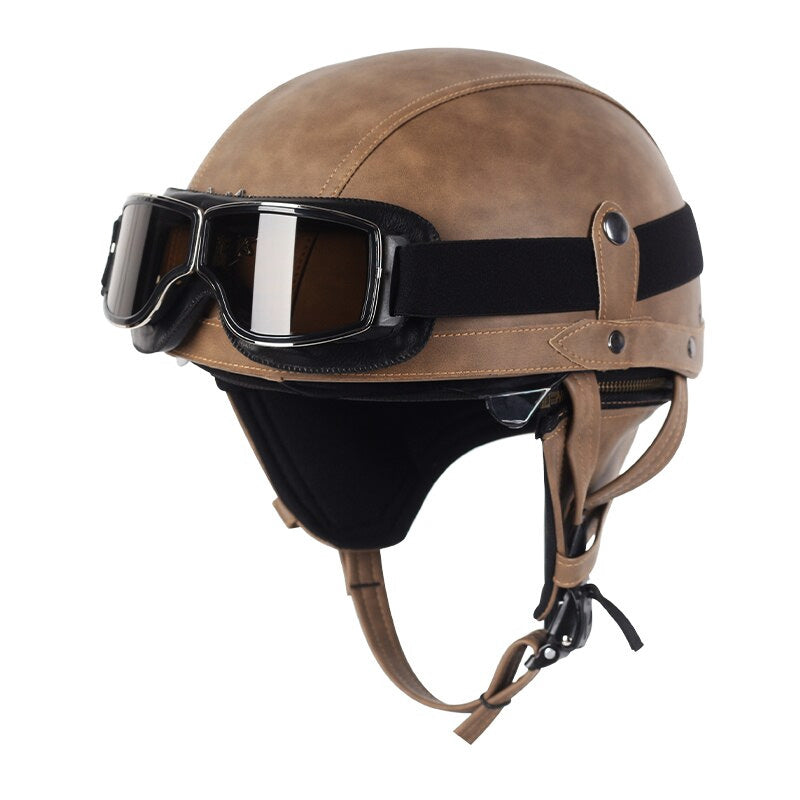Vintage Style Motorcycle Helmet with UV Protection - VogeLuxe