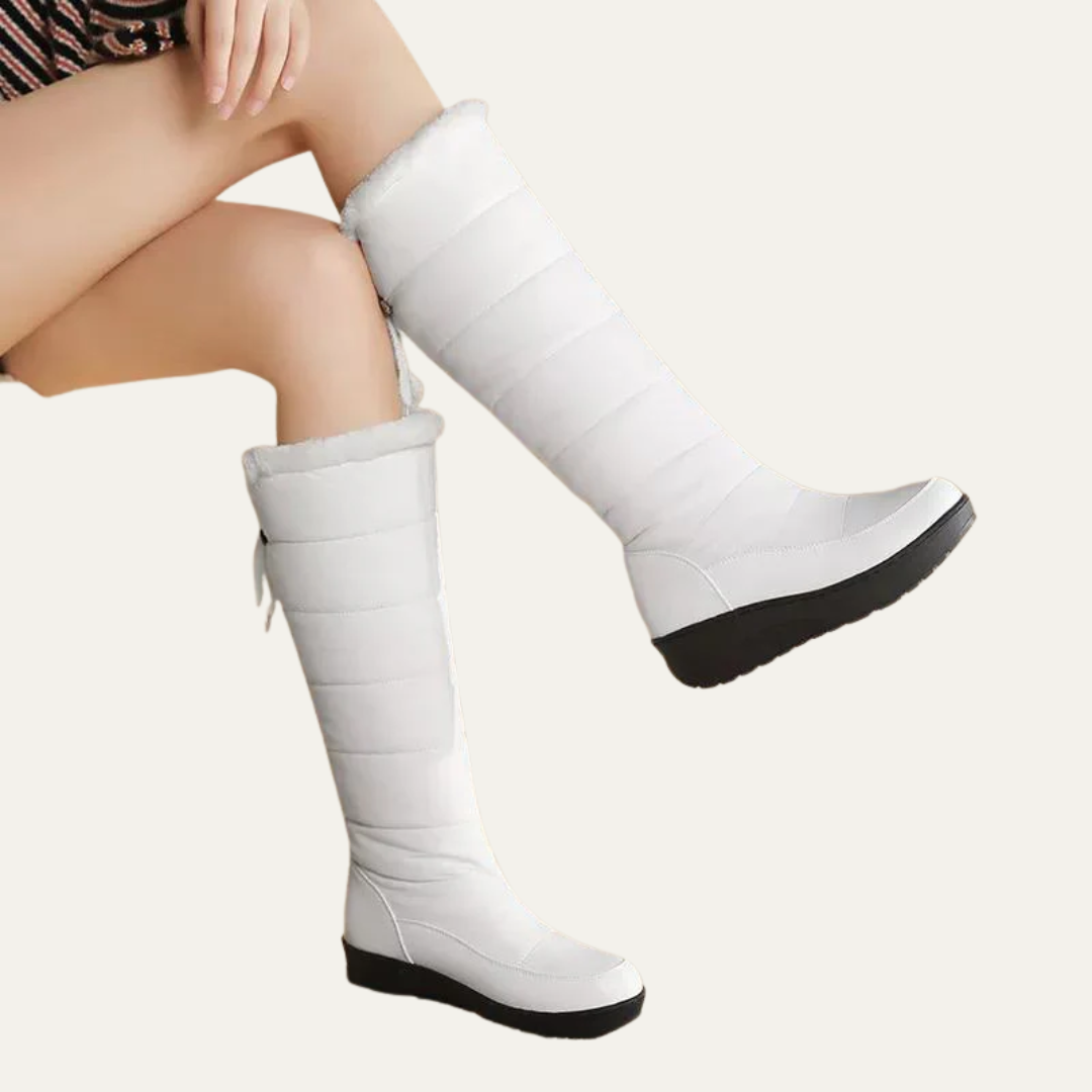 VogeLuxe | Women’s Puffy Winter Boots with Faux Fur Collar