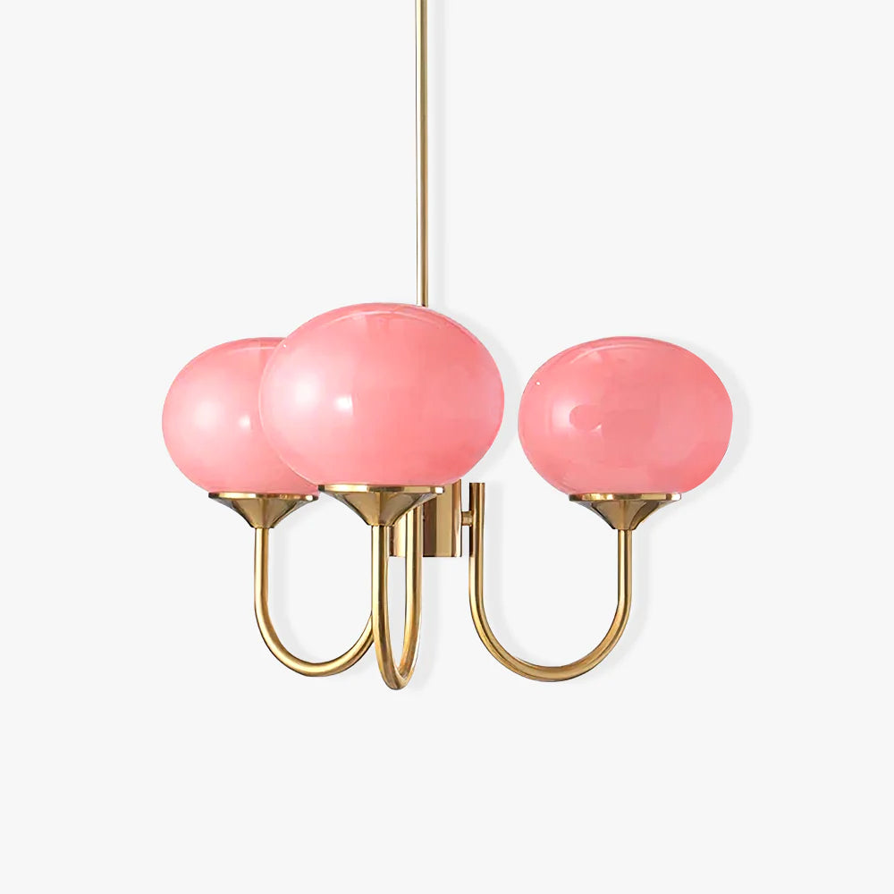 Soft Pink Glass Pendant Light Fixture