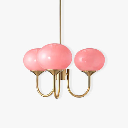 Soft Pink Glass Pendant Light Fixture