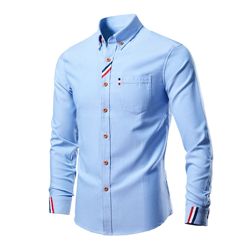 Relaxed Fit Mens Long Sleeve Button Down Shirt - VogeLuxe