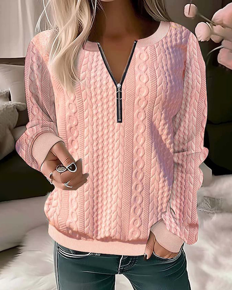 Soft Women's Winter Knit Quarter Zip Sweater - BritishElegance