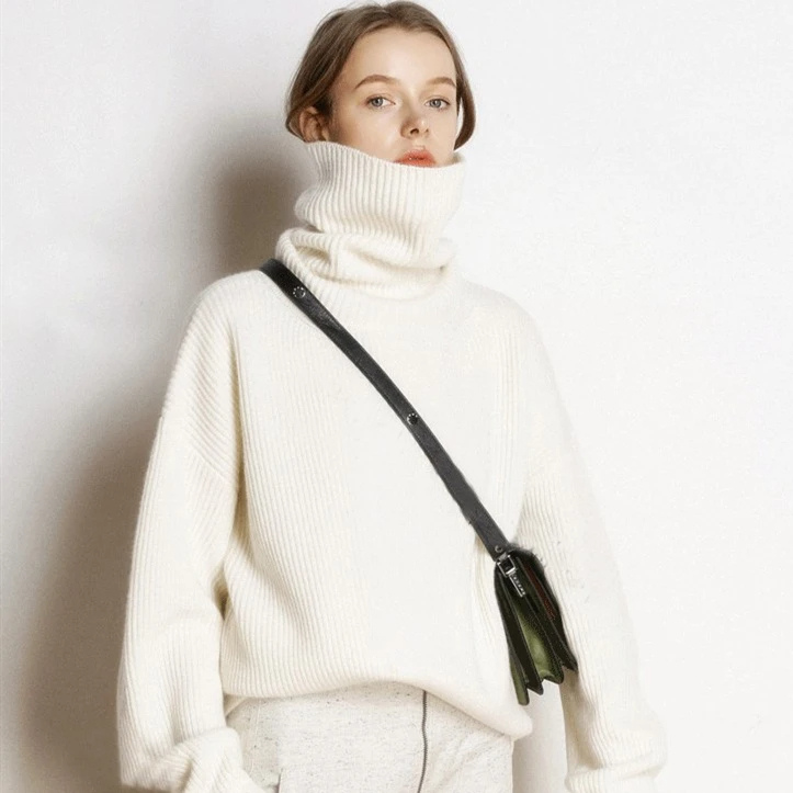 Comfy Women's Chunky Winter Knit Sweater - BritishElegance