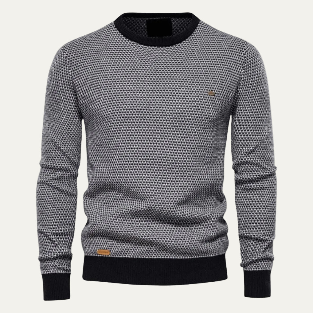 VogeLuxe | Men’s Honeycomb Textured Crewneck Sweater