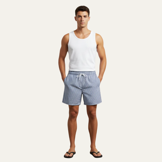 VogeLuxe | Men’s Striped Drawstring Board Shorts