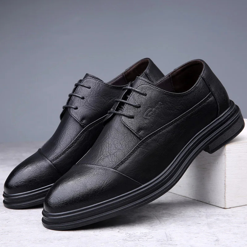 Luxury Synthetic Leather Dress Shoes for Men
