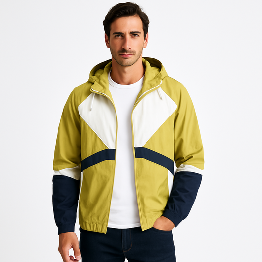 VogeLuxe | Men’s Lightweight Color Block Windbreaker Jacket