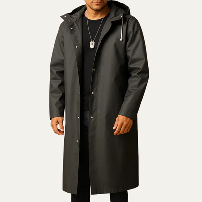VogeLuxe | Men’s Full Length Hooded Waterproof Raincoat