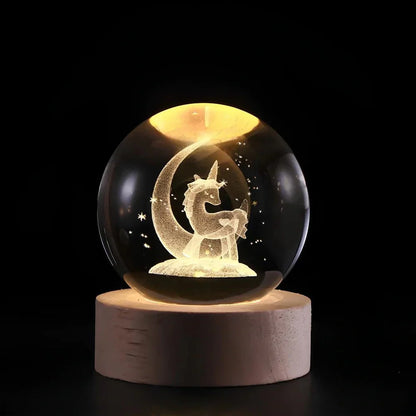 Glowing Orb LED Nightlight Galaxy Pattern