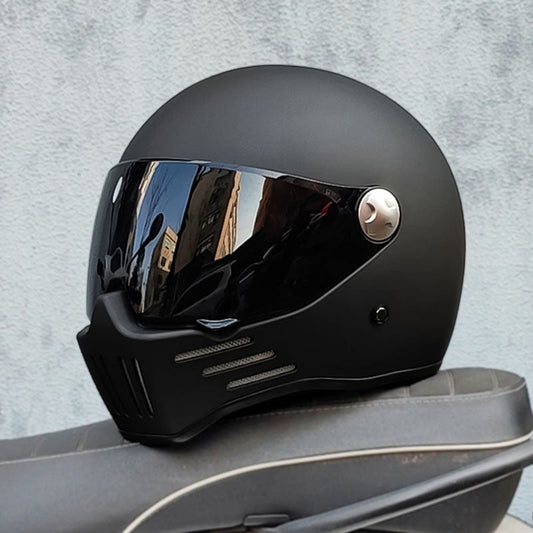 Black Full Face Motorcycle Helmet DOT ECE Approved - VogeLuxe