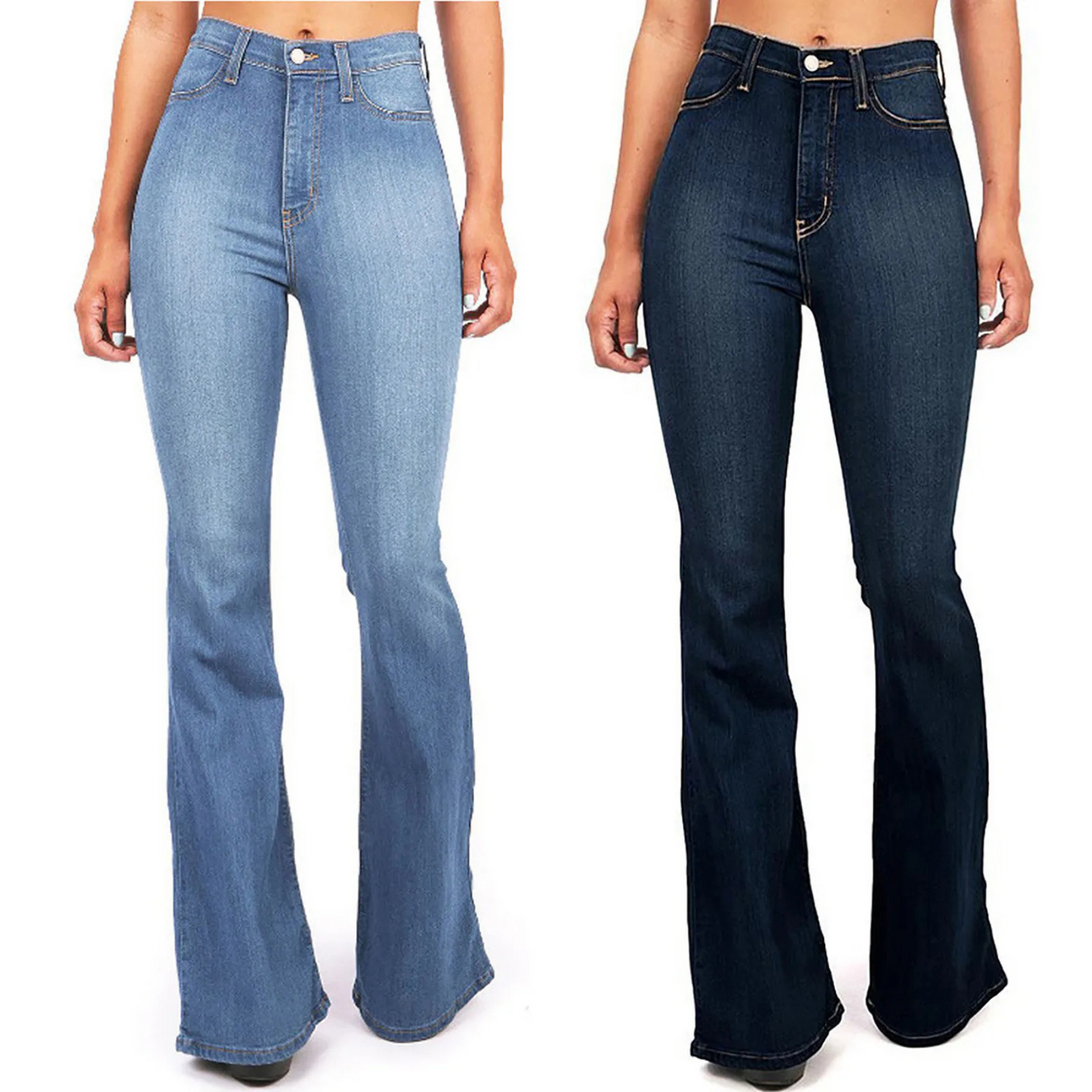 Slim Fit Women's Comfortable Bell Bottom Jeans - BritishElegance
