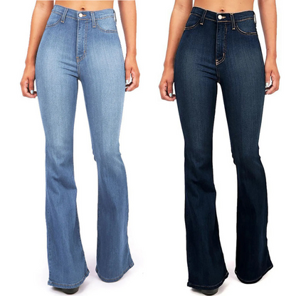 Slim Fit Women's Comfortable Bell Bottom Jeans - BritishElegance