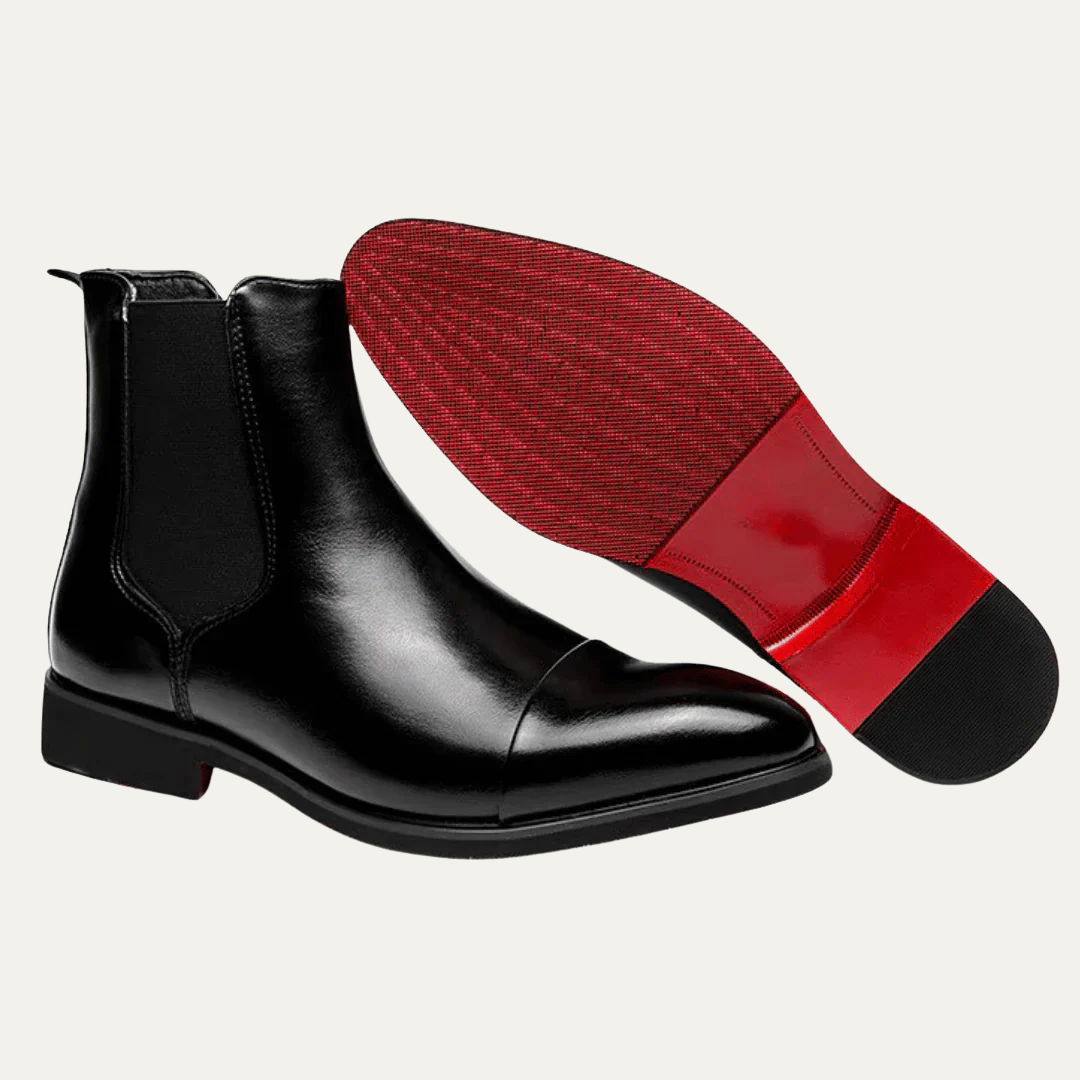 VogeLuxe | Men’s Polished Cap Toe Chelsea Boots