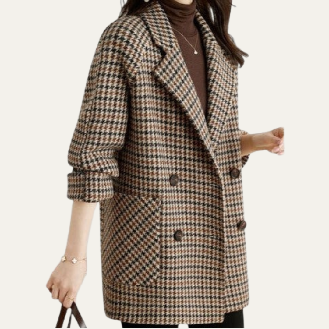 VogeLuxe | Women’s Classic Houndstooth Coat