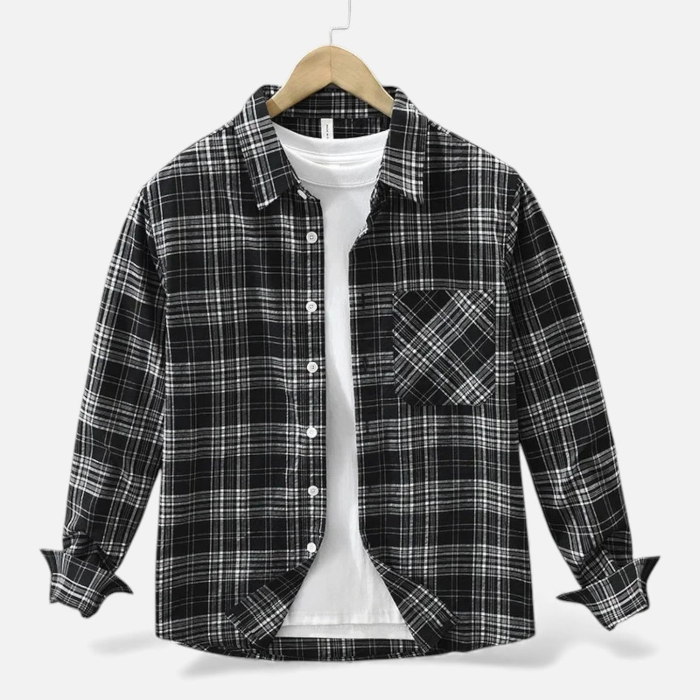 Men's Casual Flannel Shirt with Pocket