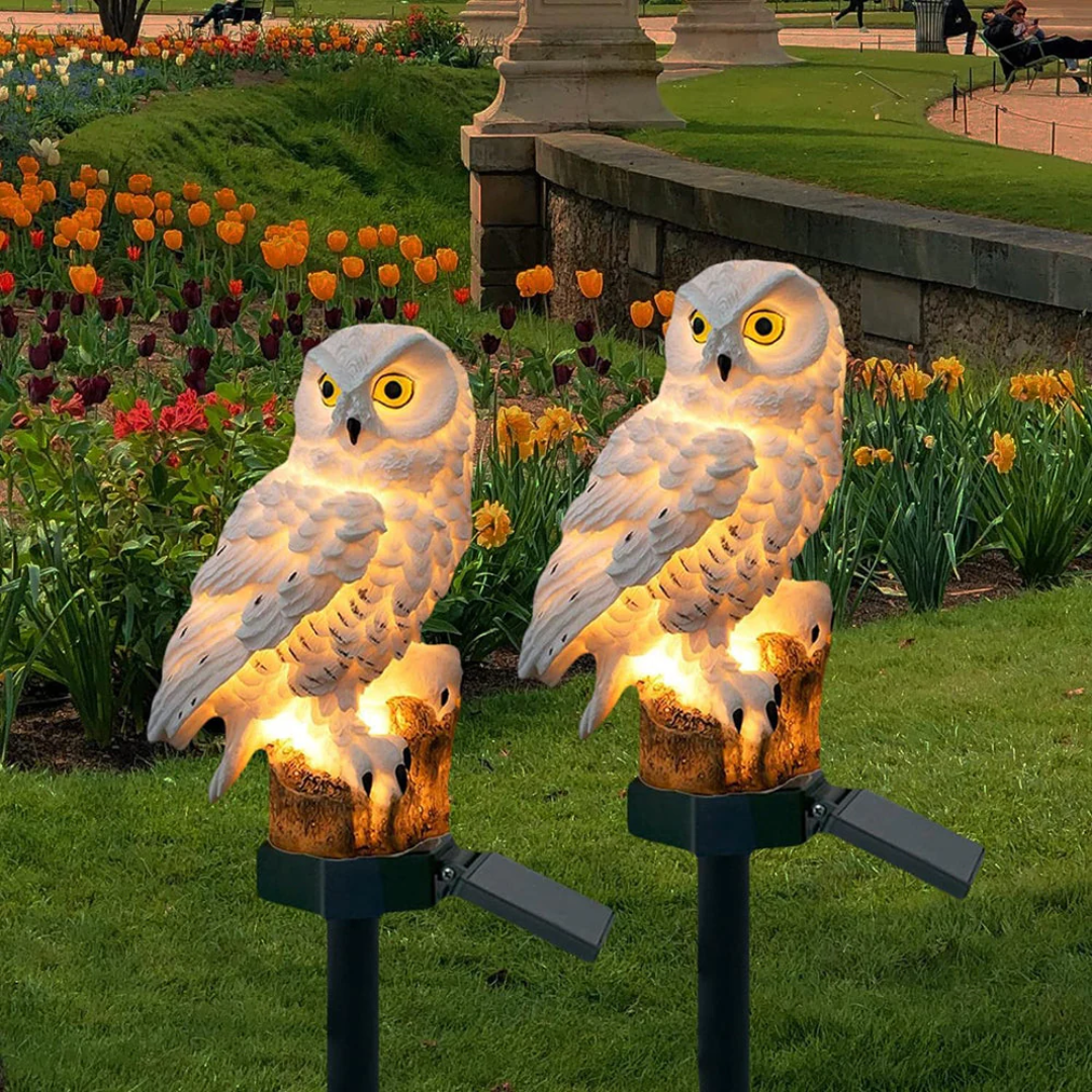 Solar Powered Owl Lamp | Cute Outdoor Yard Light - VogeLuxe