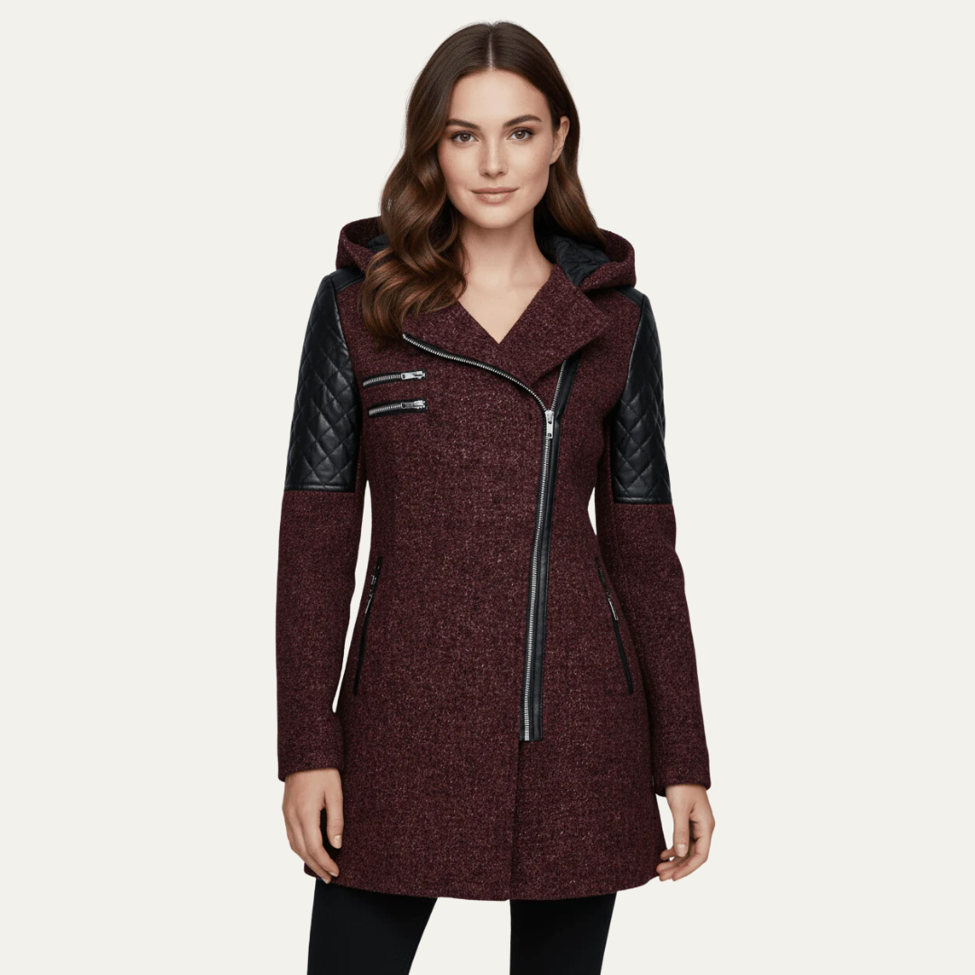 VogeLuxe | Women’s Mid-Length Moto Coat