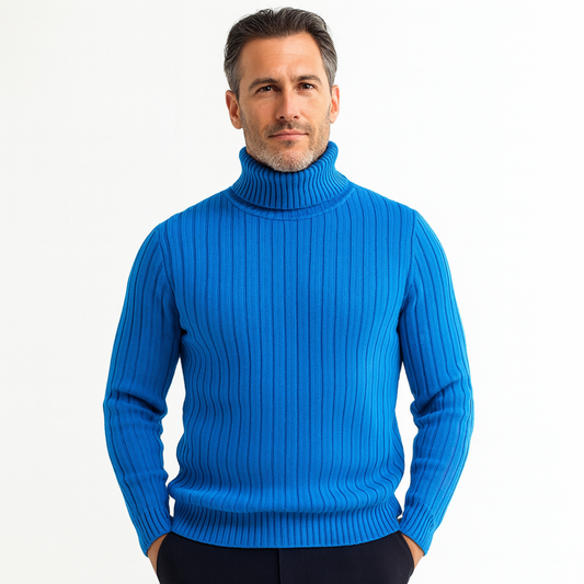 VogeLuxe | Men’s Oversized Ribbed Turtleneck Sweater