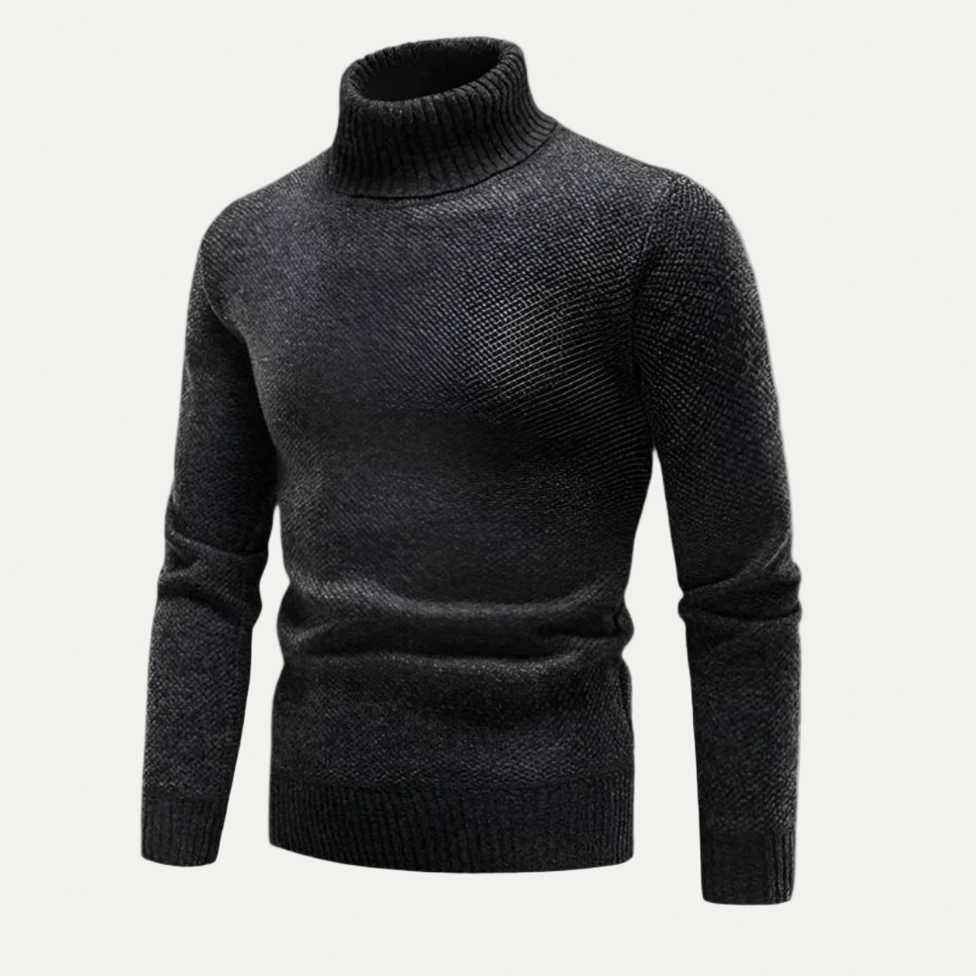 VogeLuxe | Men’s Textured Knit Turtleneck Sweater