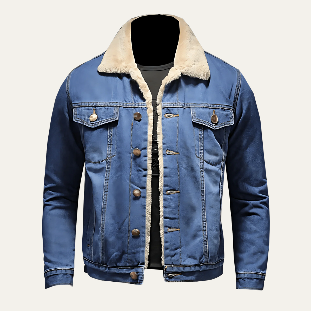 VogeLuxe | Men’s Wide Wale Corduroy Faux Fur Collar Bomber Jacket