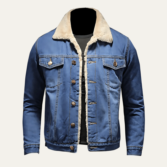 VogeLuxe | Men’s Wide Wale Corduroy Faux Fur Collar Bomber Jacket