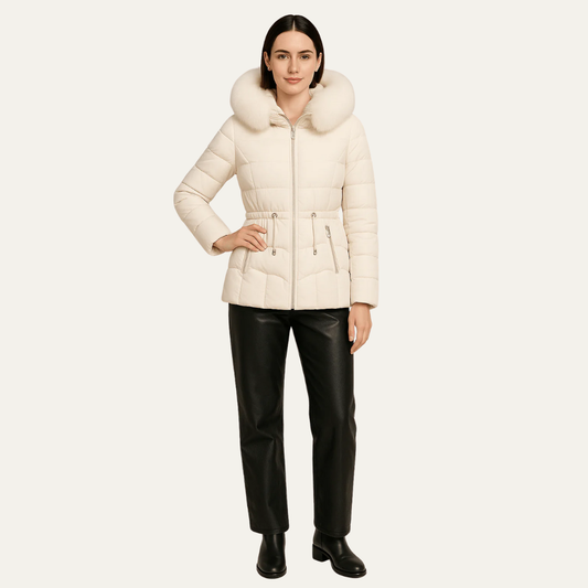 VogeLuxe | Women’s Elegant Hip-Length Puffer Jacket