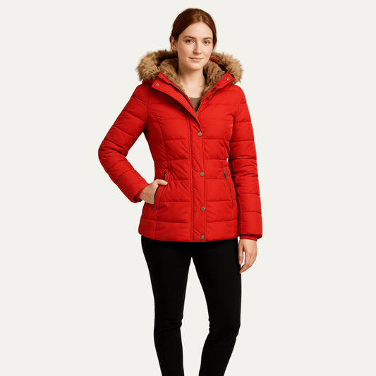 VogeLuxe | Women’s Faux Fur Hooded Quilted Puffer Jacket