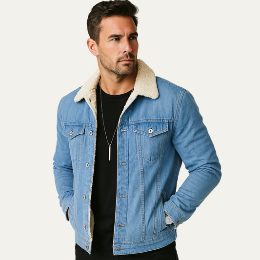 VogeLuxe | Men’s Sherpa Lined Denim Jacket
