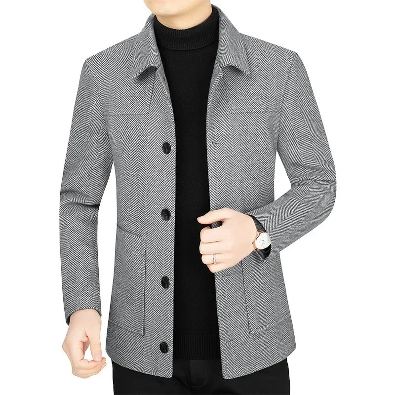Classic Men's Slim Fit Herringbone Blazer