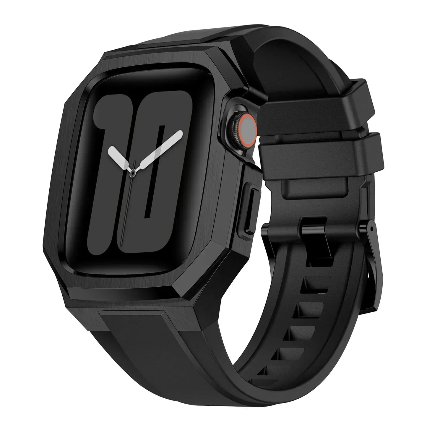 Vibrant Rubber Apple Watch Strap With Metal Case
