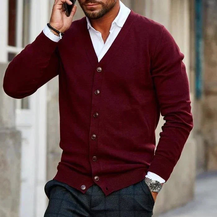 Classic Men's Button Front Sweater
