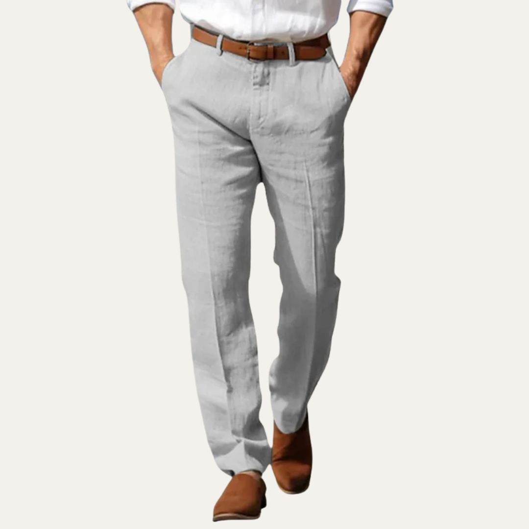 VogeLuxe | Men’s Relaxed Linen Blend Trousers