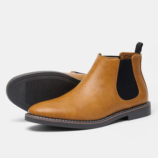 Classic Vegan Leather Chelsea Boots for Men - VogeLuxe