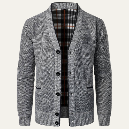 VogeLuxe | Men’s Textured Knit Shawl Collar Cardigan