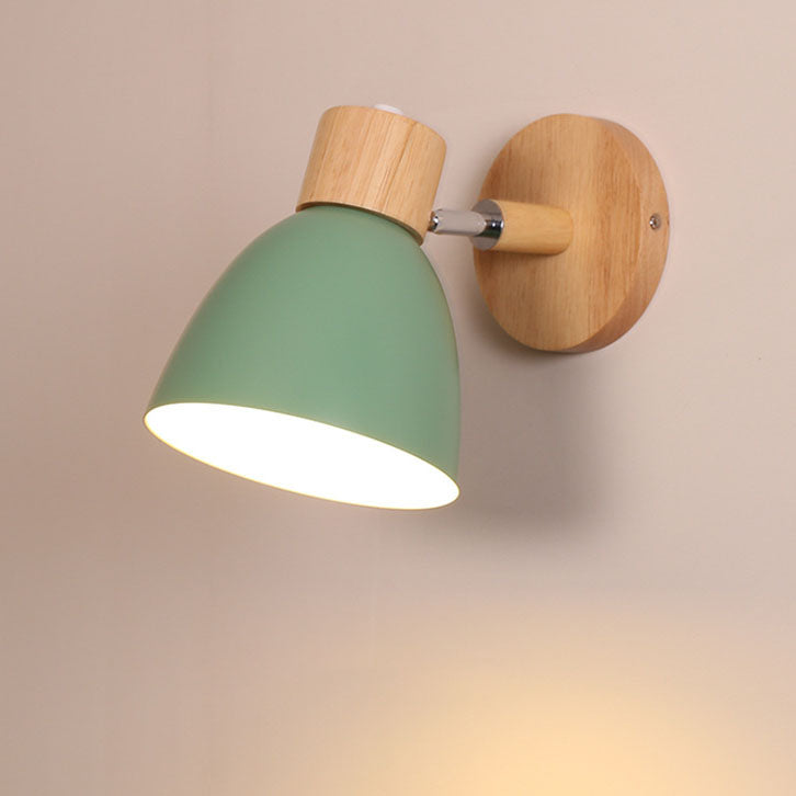 Rustic Wooden Iron Wall Lamp