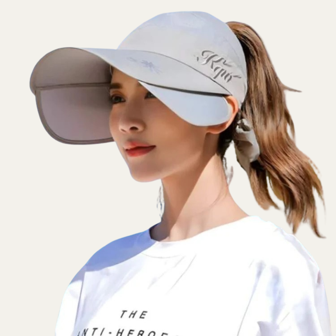 VogeLuxe | Women’s Foldable Wide Brim Sun Hat with Ponytail Opening