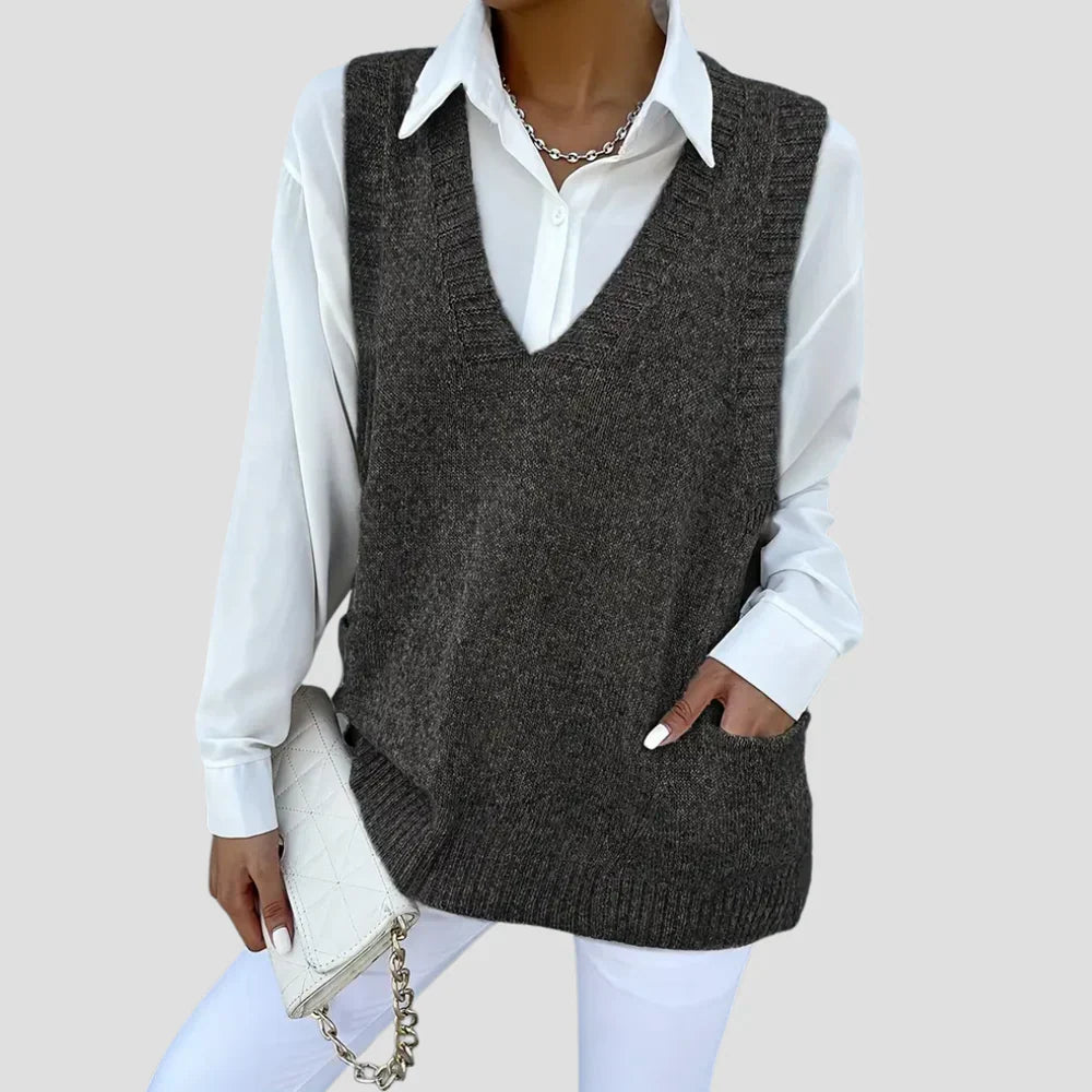 Comfy Sleeveless Pullover Sweater